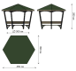 Banquettes avec toit, Gloriette pour professionnel, Abri de rue, Abri avec banquettes