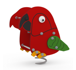 Jeu sur ressort Perroquet rouge