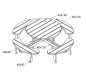 🌳 Table de pique-nique ronde | Table extérieure pour enfants