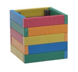 🪴 Lot de 4 jardinières carrées en plastique recyclé multicolore