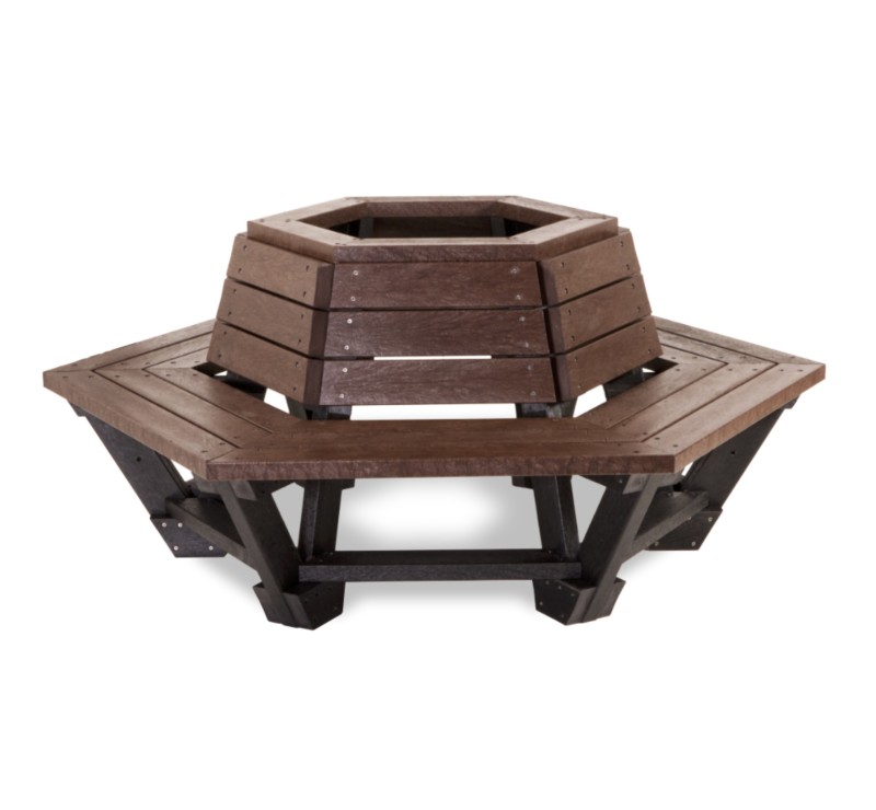 BANC TOUR D'ARBRE EN PLASTIQUE RECYCLE