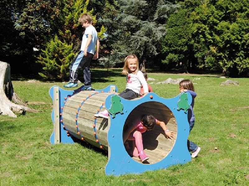 Tunnel secret bleu pour aire de jeux