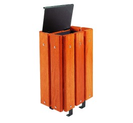 Corbeille bois exotique avec couvercle 30 L