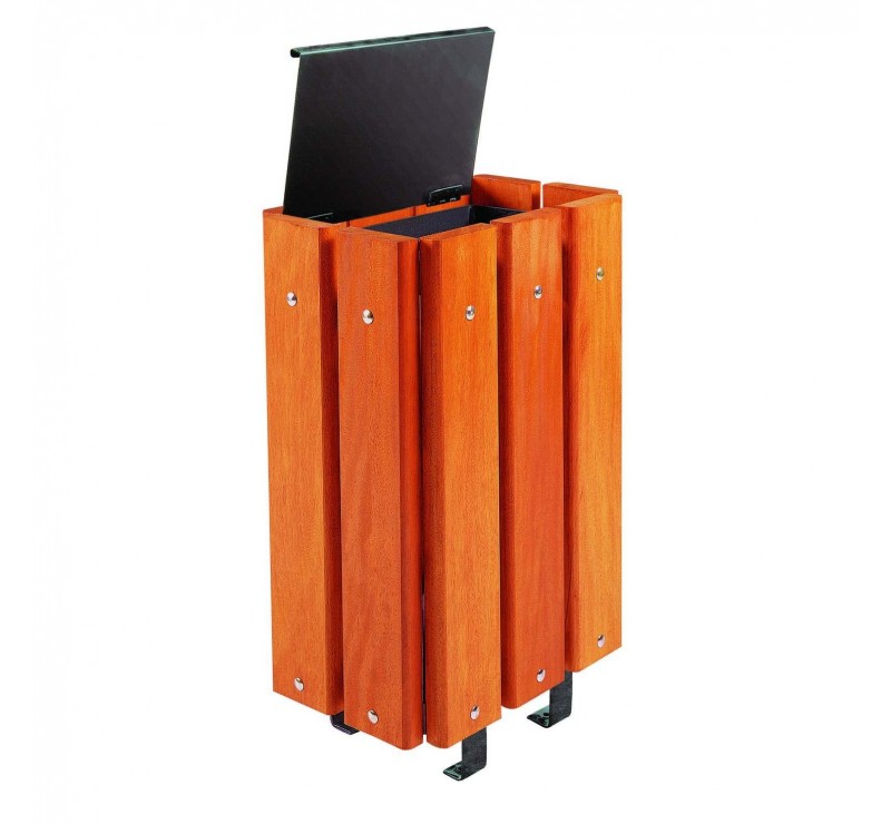 Corbeille bois exotique avec couvercle 30 L Corbeille bois exotique avec couvercle 30 L