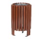 Corbeille en bois exotique pour espace public