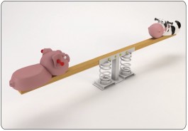 Balançoire horizontale "la vache et le cochon"