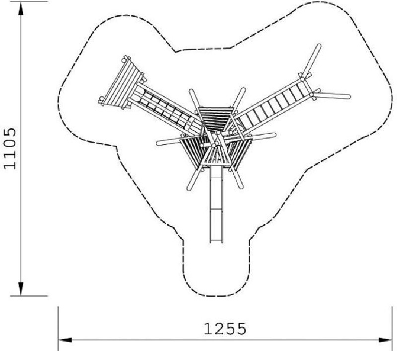 Aire de jeux tipi amérindiens en bois de robinier