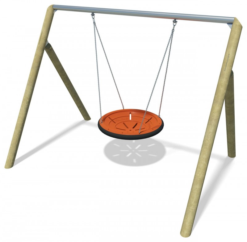 Portique-balançoire soucoupe volante en caoutchouc