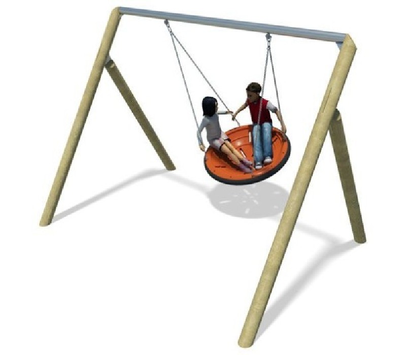 Portique-balançoire soucoupe volante en caoutchouc