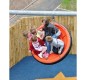 Portique-balançoire soucoupe volante en caoutchouc