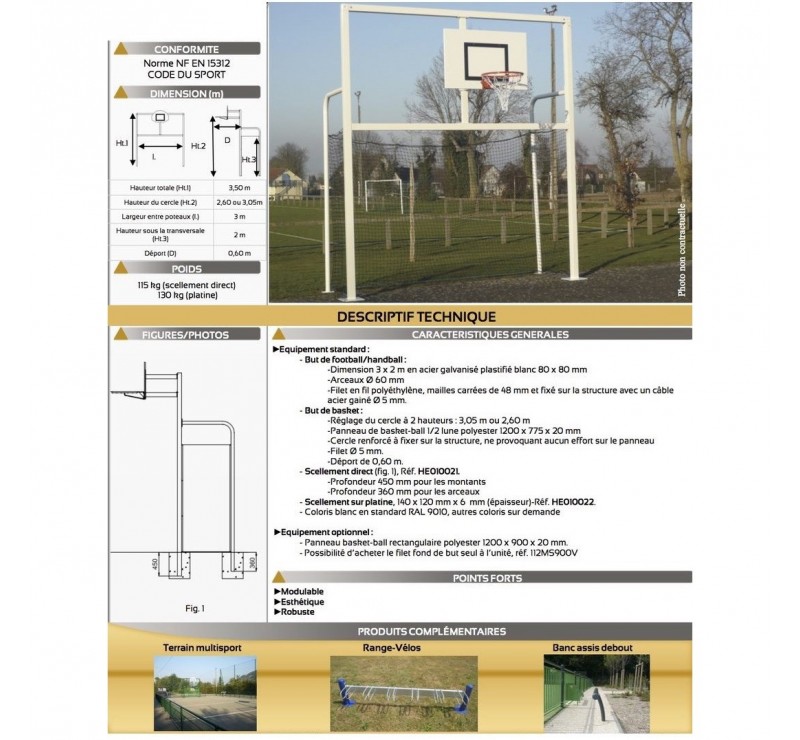 Combiné but de handball-football-basket - Hercule Combiné but de handball-football-basket - Hercule