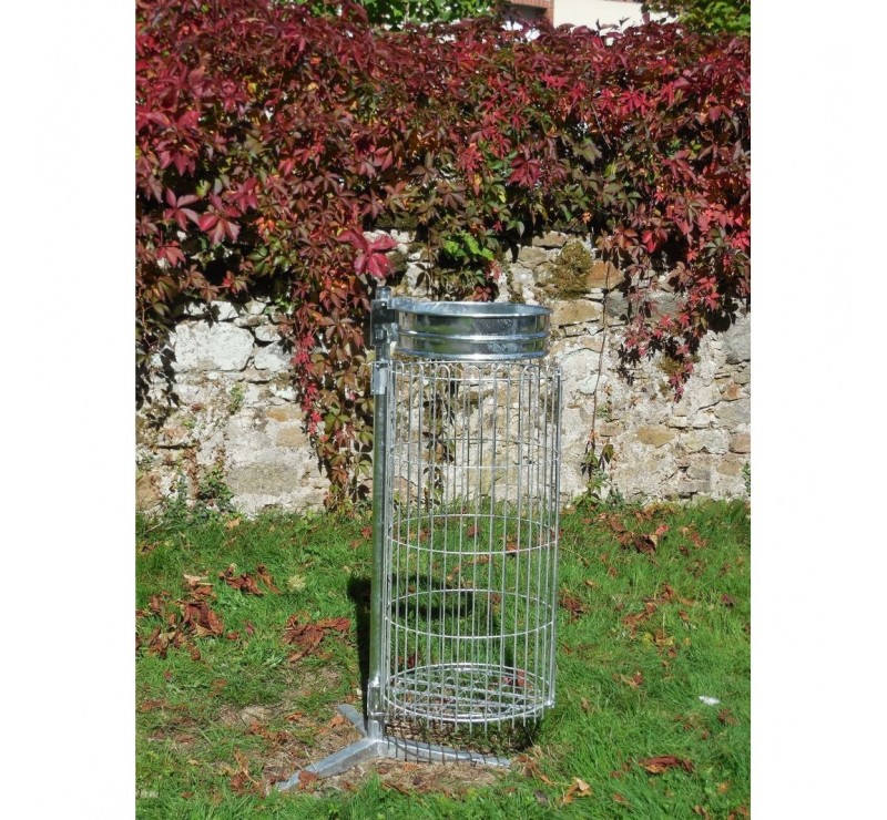 Corbeille VIGIPIRATE avec entourage grille ultra-résistant