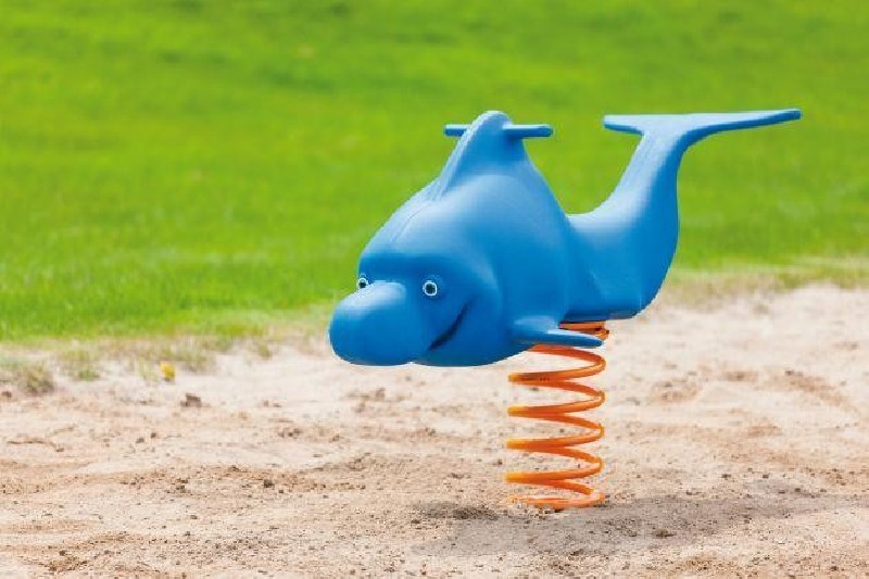 Dauphin jeu sur ressort géant